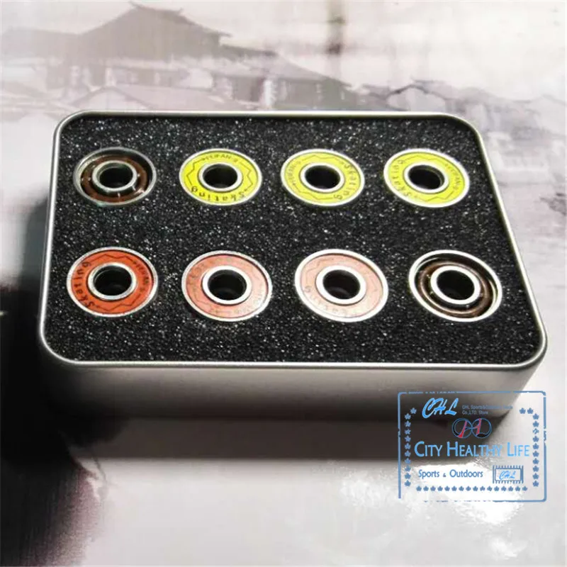 Original Feifan ILQ9 608 Bearing for Inline Skates Skateboard Scooter ILQ-9 Bearings for Slalom FSK Speed Skating with Iron Box