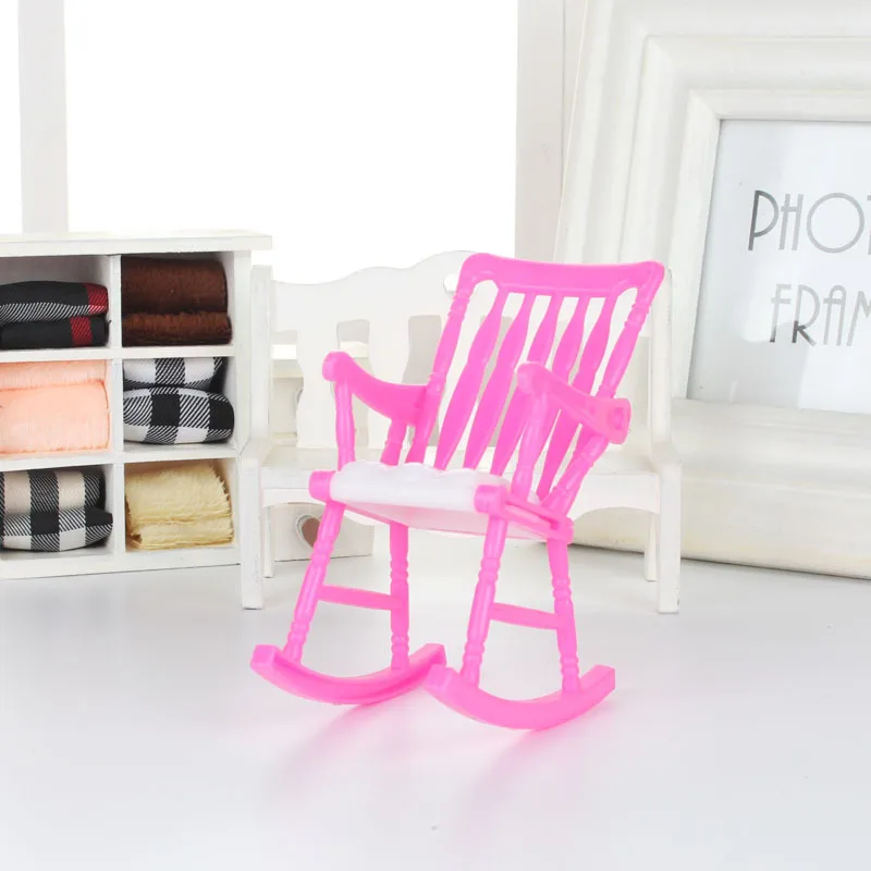 Mini Doll Rocking Chair Accessories for Doll House Room Decoration Dollhouse Furniture Children Girls Toy Gift