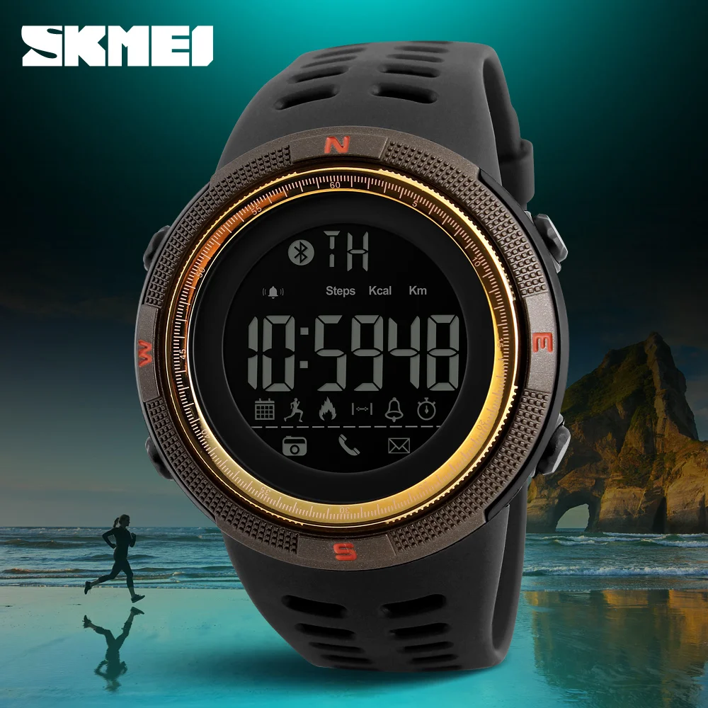 Men\'s Smart Sport Watch New SKMEI Brand Bluetooth Calorie Pedometer Fashion Watches Men 50M Waterproof Digital Clock Wristwatch