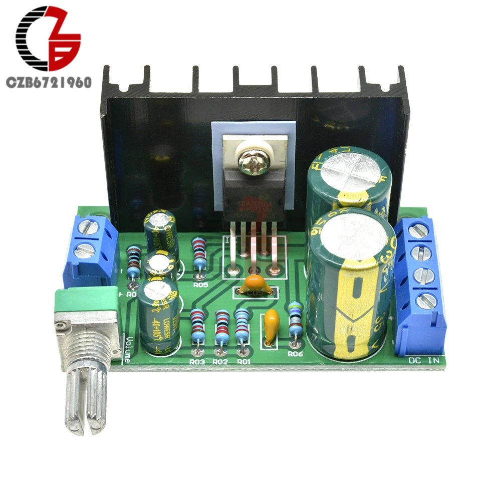 TDA2050 Power Amplifier Module DC 12V-24V 5W-120W 1 Channel Audio Amplifier Board Subwoofer Sound Amplifier for Home Speaker