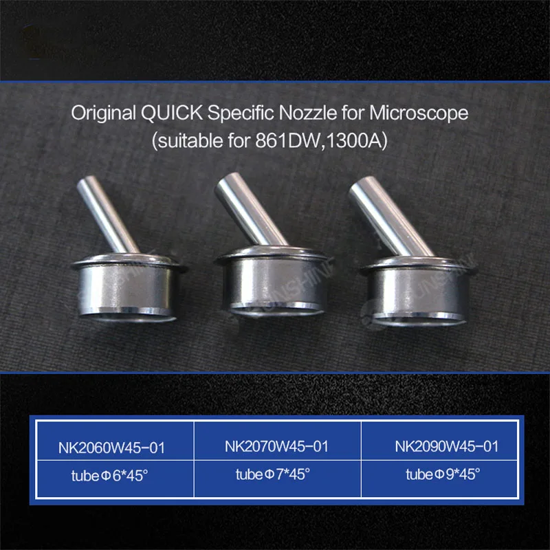 100% Original Microscope Nozzle NK2060W NK2070W NK2090W Curved Hot air Gun Nozzle Dedicated for Quick 861DW QUICK 1300A