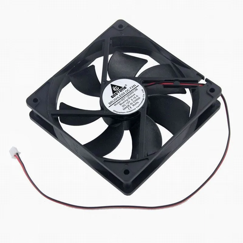 Gdstime 1 Piece DC 12V 120mm x 25mm 2-Wire 12025 Computer PC Case Cooler 12cm Cooling Fan 120x120x25mm High Air Flow 2000RPM