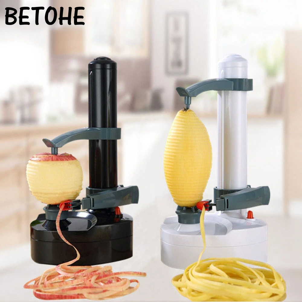 BETOHE 4 Colors Electric Peeler for Vegetable Fruit Kitchen Tool with Two Spare Blades Automatic Stainless Steel Peeling Machine