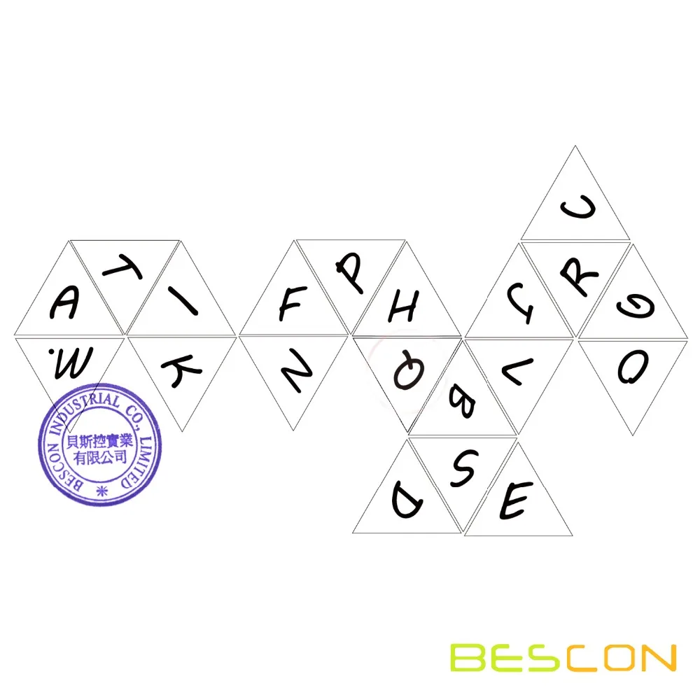 Bescon Alphabet Dice 20 Faces A-T Uppercase, 20 Sides Letter Dice, 3pcs Set