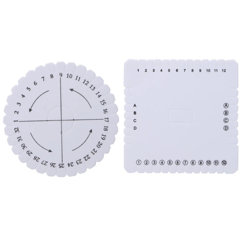 2Pcs Round/Square White EVA Kumihimo Beading Cord Disc/Disk Braiding Braided Plate DIY