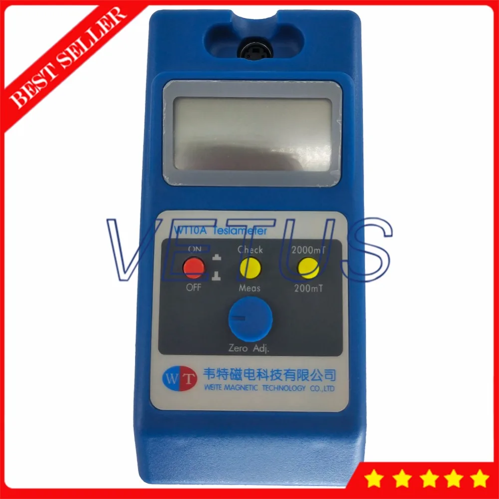 WT10A Digital Teslameter Gauss Meter with NS Function Metal Probe Fluxmeter Surface Magnetic Field Tester Meter Gaussmeter