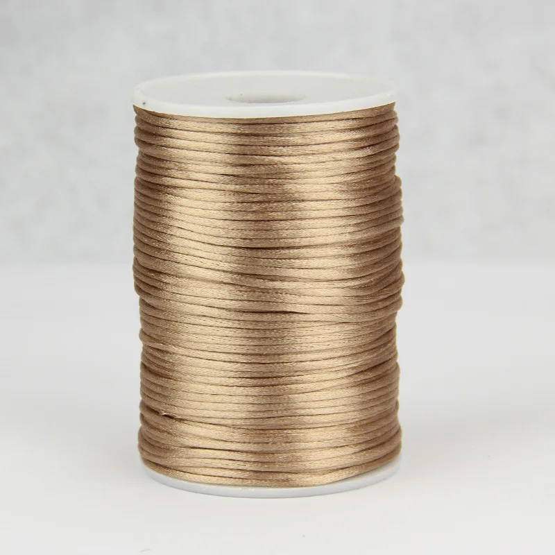 Nieuwe 2,5 mm 100 yard Chinese knoopkoord 24 kleuren Rattail satijn gevlochten string sieraden bevindingen kralen touw voor DIY mode ambacht - afbeelding 1
