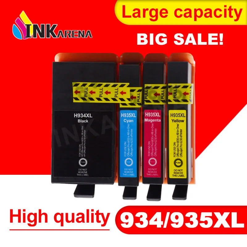 INKARENA Replacement for HP 934 935 XL Ink Cartridge For HP934 934XL 935XL Officejet Pro 6230 6830 6835 6812 6815 6820 Printer