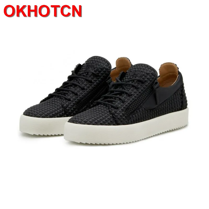 

Men Shoes Luxury Brand Black Mens Thick Sole Shoes Lace Up Plaid Shoes Casual Mens Moccasin Spring Fashion Zipper Hiphop Shoes