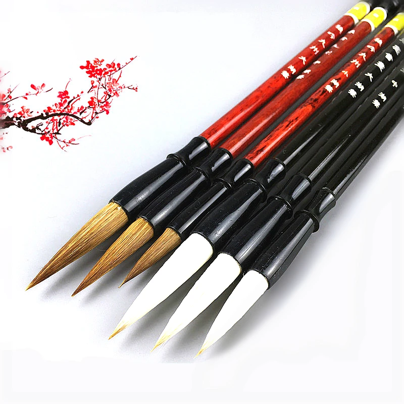 

Large Middle Small Regular Script Writing Brushes Set Weasel Hair Calligraphy Pen Brush Painting Cursive Handwriting Brush Pen