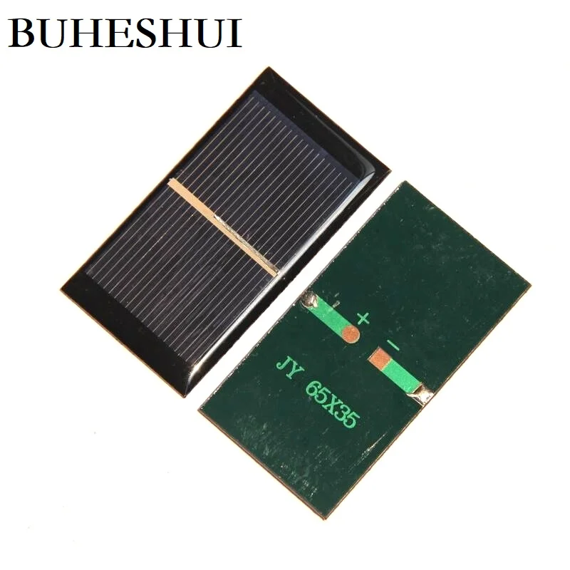 BUHESHUI 0.5V 600MA Polycrystalline Solar Panel Small Mini Solar Cell Module DIY Solar Battery Charger Study 65*35MM 10Pcs/lot