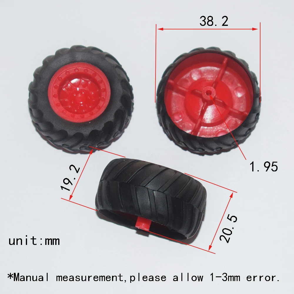 10/100 Viên 2X38Mm Bánh Xe Cao Su Dron Rc Xe Máy Bay Robot Đồ Chơi Trẻ Em Cho Bé Trai Diy phụ Kiện Cho Bé Montessori Juguetes Nero WR382A