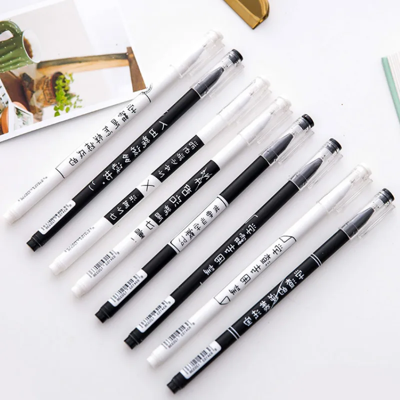 

Creative text personality black pen 0.38 mm neutral pen learning slag special pens examination office supplies