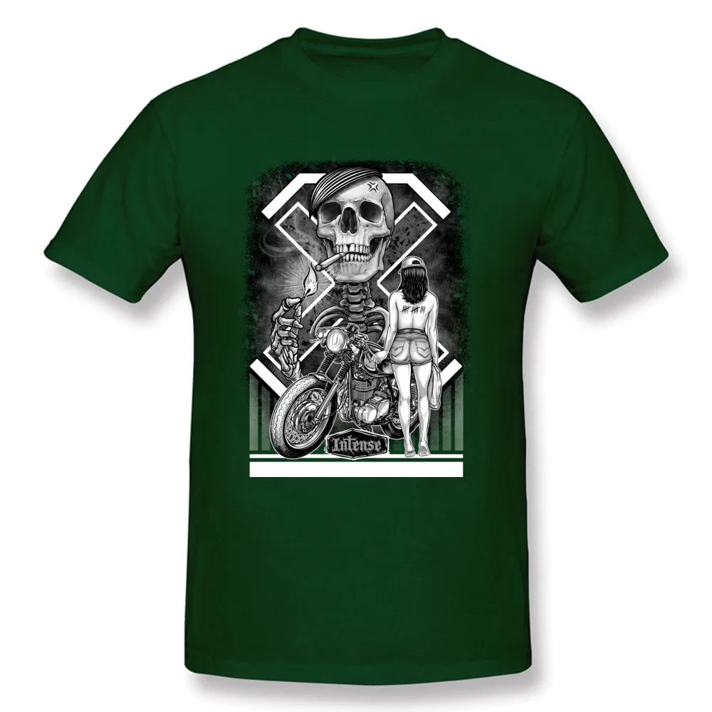 Rider Skull Motorcycle Cool T Shirts Mens Summer New Fashion Vintage Design Cotton T Shirts Pin Up Sex Punk T-Shirts 2018