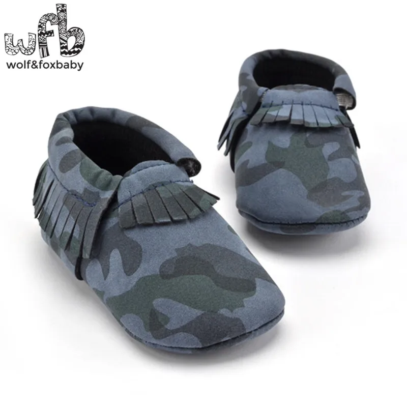 

Retail First Walkers Soft Bottom Antiskid Camo tassels casual shoes fashion baby Shoes Newborn infant Toddler pretty