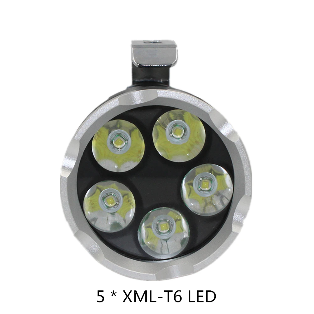 Portable Light 5000/6000 Lumens 5 x XML T6 / L2 LED Flashlight 5 Modes Lights Torch Lamp +18650 Battery + Charger For Camping