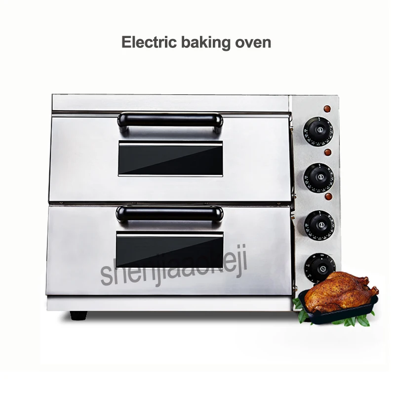 Commercial thermometer Electric double pizza oven/mini baking oven/bread/cake toaster hot Plate Oven WL002 220v 3kw 1PC