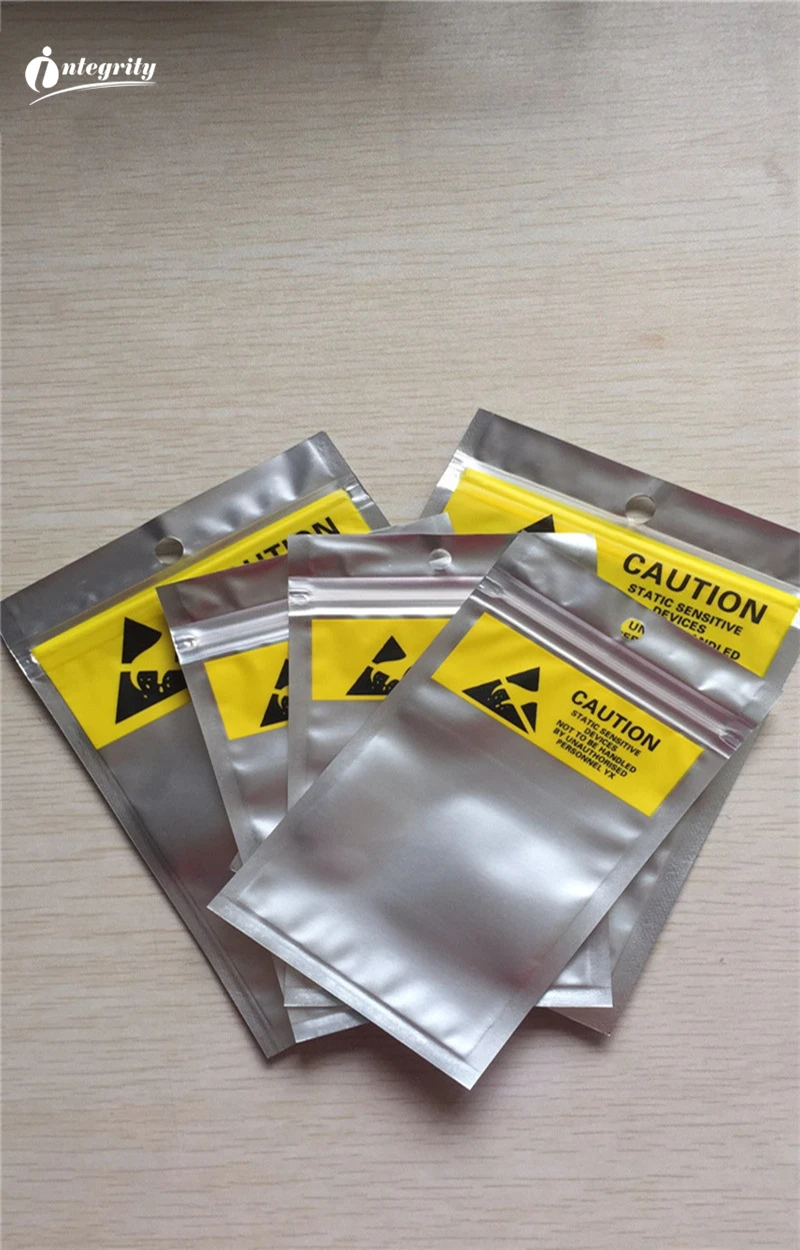 

INTEGRITY 300pcs various size self sealing Anti-Static Shielding plastic packaging bag ESD zipper lock battery Anti Static Bag