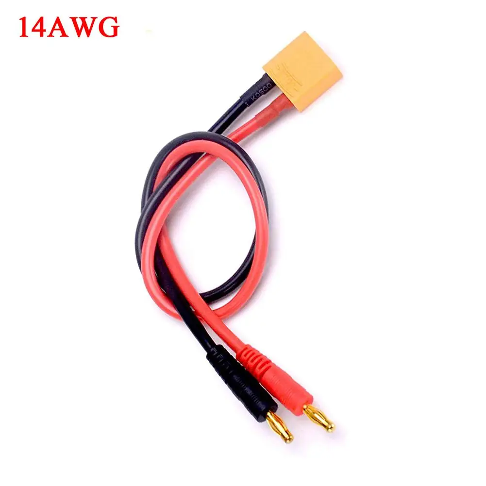 XT90 To 4mm Banana Plugs Battery Charge Cable Lipo Charger Lead 40cm 12AWG/14AWG for imax B6