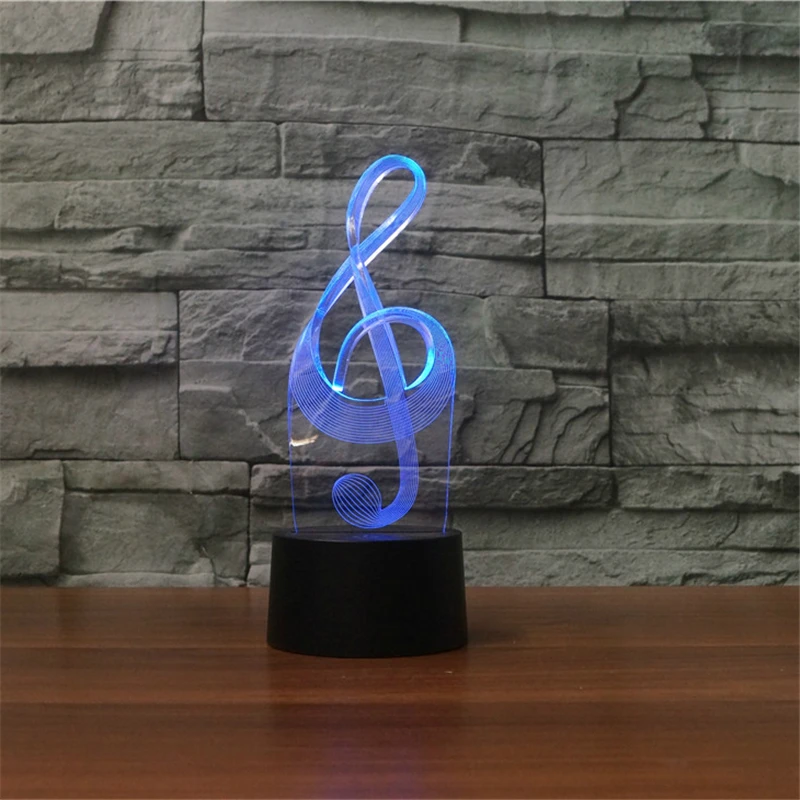 

Music Note Modelling LED music 3D Lamp Night Light Acrylic Colorful Musical Atmosphere bed Lamp Luminaria Gift Child Home Decora