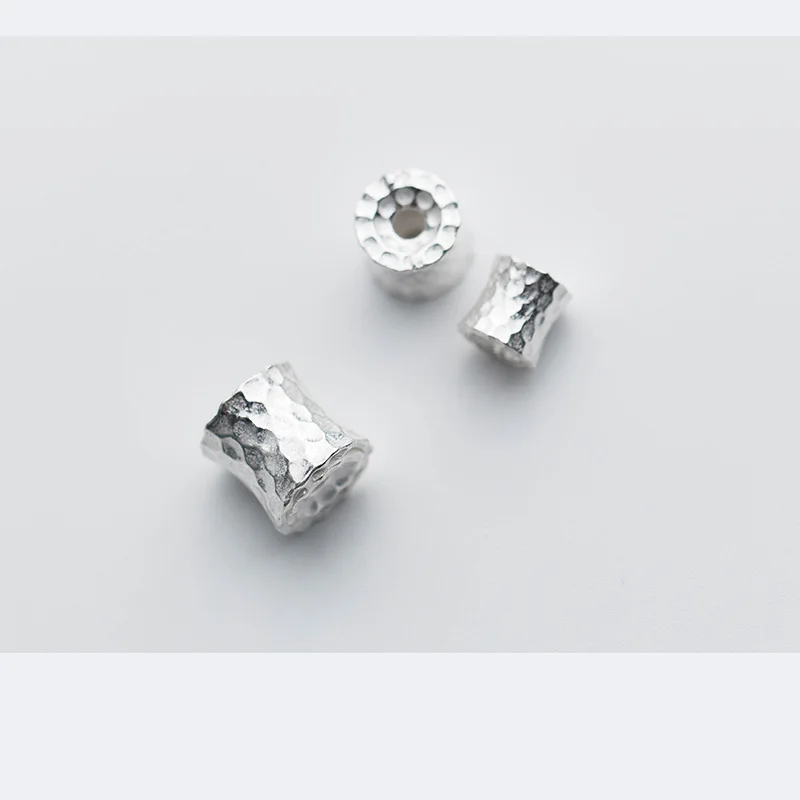 925 Sterling Silver Concave Bucket Beads 9mm 11mm 12.5mm Handmade Barrel Spacer Beads DIY Jewelry Making Women Men Bracelets