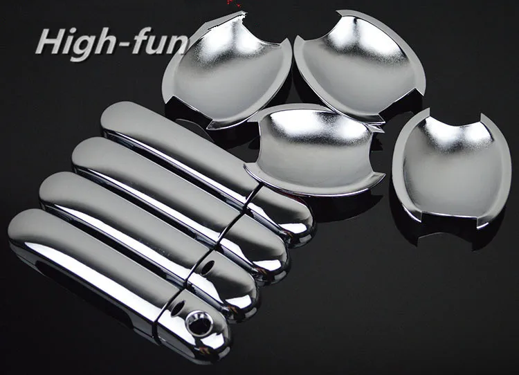 For Nissan Versa / Tiida / Latio 2007 2008 2009 2010 2011 2012 Chrome Car Door Handle Cover + Cup Bowl With Smart Entry Buttons