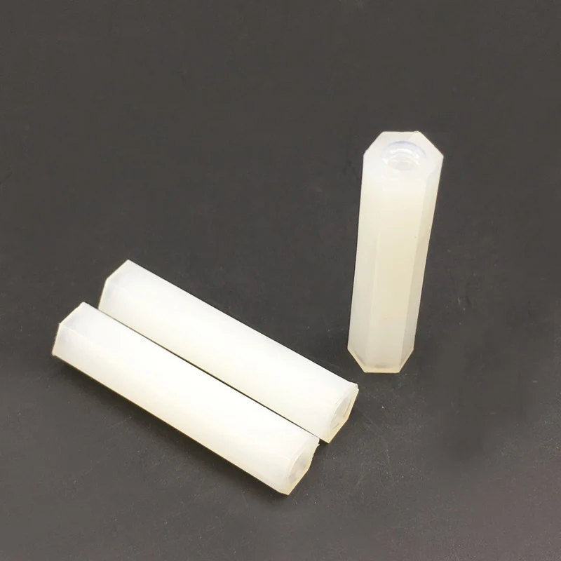 M3x50 Nuts Hex PCB Spacer Standoff Pillar Female to Female Plastic Nylon Accessories for UAV Quadrotor Off-White Pack 100