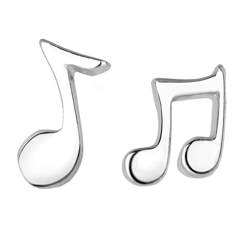 1Pair Fashion Cute Music Note Stud Earrings Tiny Women Silver Plated Musical Notation Ear Stud Earrings Jewelry Gifts for Girl