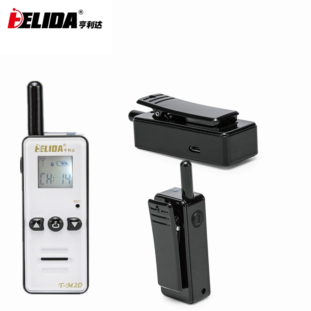 Mini rádio em dois sentidos para uso externo e interno, walkie talkie, FRS, GMRS, UHF, 400-520 MHz, T-M2D, 2 W, 1 unidade