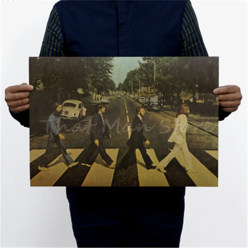 Cross the street Road /abbey road/ music Rock band/Classic rock/kraft paper/ Retro Poster/decorative painting  42*30cm