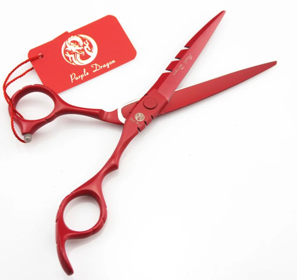 

508# TOPPEST 6 Inches Red Paint Hairdressing Scissors JP 440C 62HRC Home & Salon Cutting Scissors Thinning Shears Hair Scissors