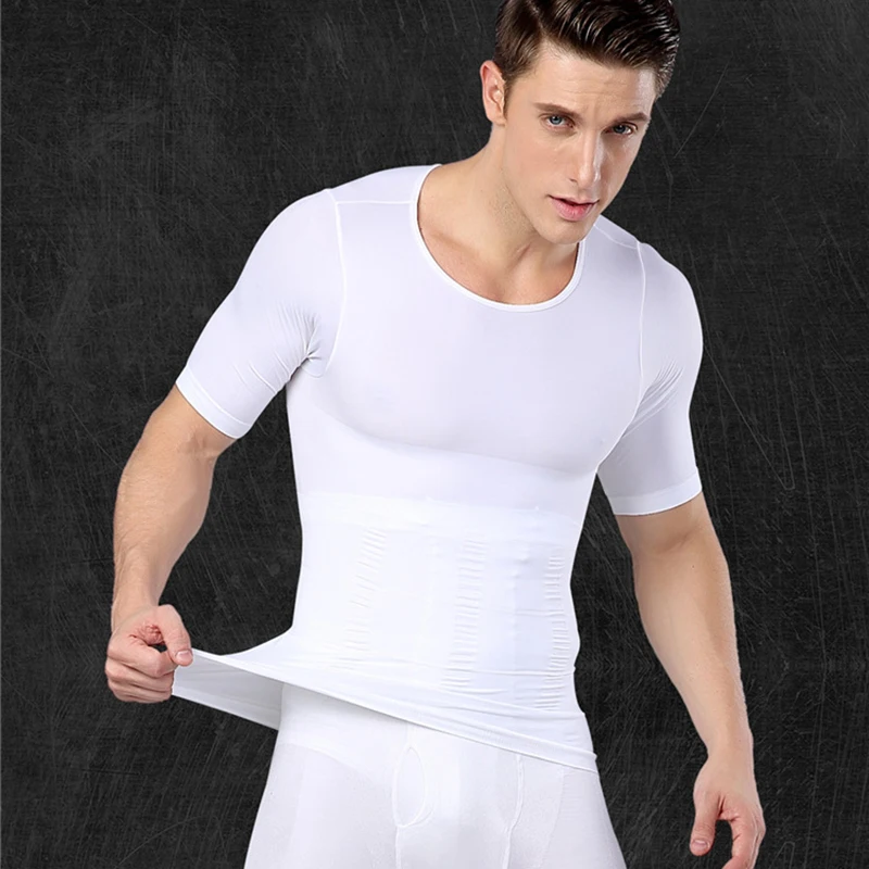 Brand 2019 Men casual Quick Dry shirt Shapers Casual Men Fitness Compression Slim Underwear Tees Tops short Sleeve T-shirt