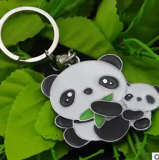 

100pcs/lot fedex fast Chinese style alloy cartoon cute panda key chain Key Ring DIY panda key ring