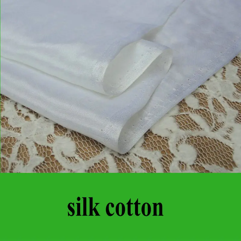 Nature White Silk Cotton Fabric For Lining 50%Silk 50% Cotton