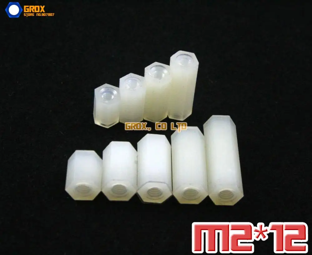 

100 Pieces Nylon M2 x 12mm Female PCB Motherboard Standoff Spacer