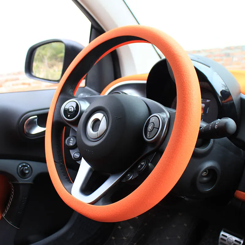 Ultra-thin silicone steering wheel cover for Mercedes Smart Forfour Fortwo 453 451 450 wear-resistant anti-skid auto parts