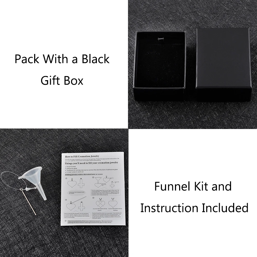 Black Plating Crystal Bar Cremation Jewelry for Ashes Pendant Stainless Steel Keepsake Memorial Urn Necklace for Women Men