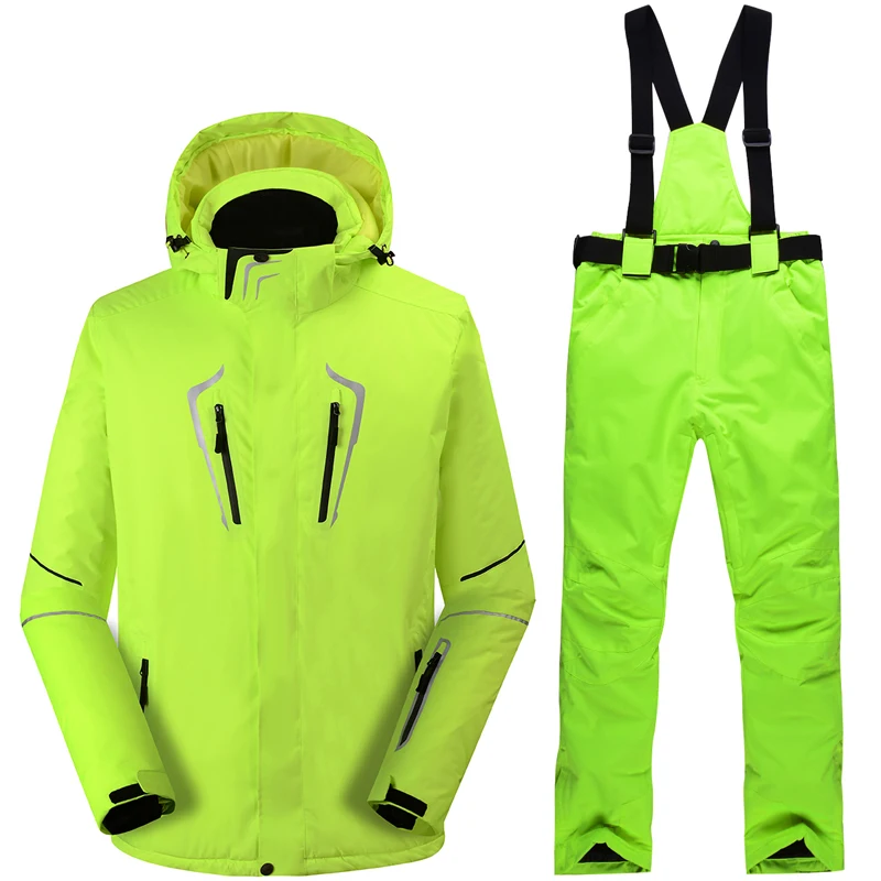 High-quality Male Solid Colors Warm Ski Suit Sets Jacket Waterproof Windproof Breathable Climbing Mountain Outdoor Ski Suit Coat