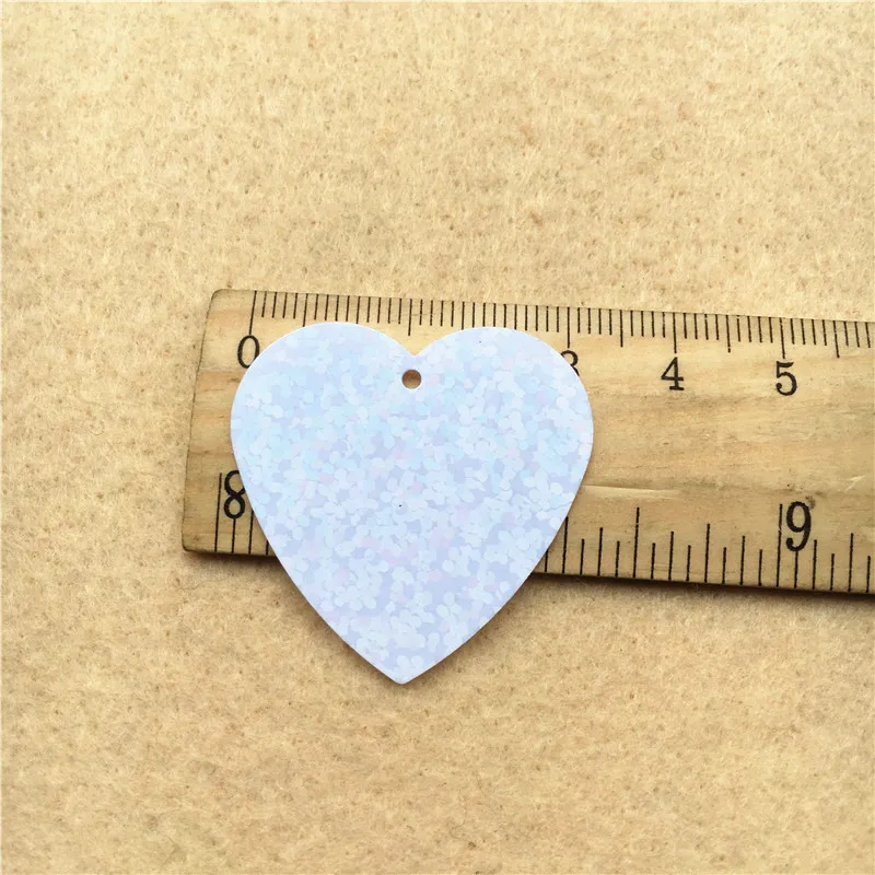 100pcs Laser White Large Sequins 3-5cm PVC round ring heart Loose Sequins Paillettes sewing diy craft cloth material