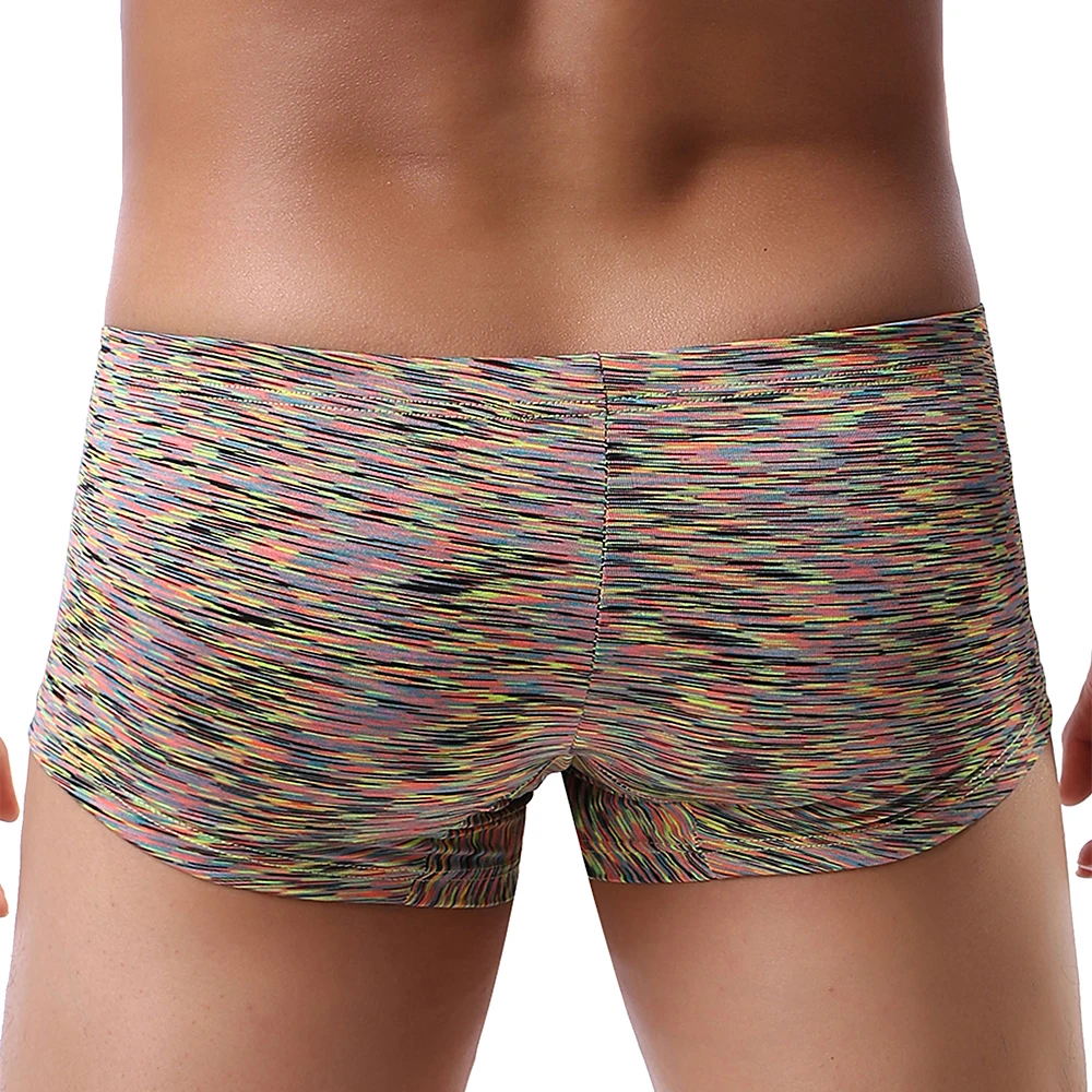 Men\'s Stretch Boxer Underwear Sexy Low Rise Men Pouch Boxer Shorts