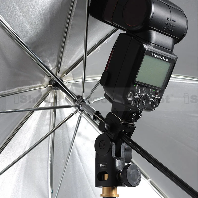 Mini Flash Bracket/Umbrella Holder - Universal Metal Hot Shoe Mount for Canon Nikon Pentax Olympus Sony HVL-F60M Speedlite