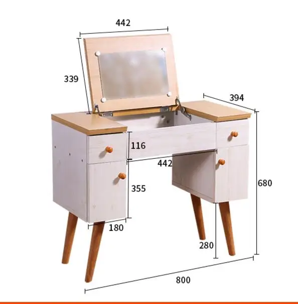 De multifunctionele kaptafel met overdekking.