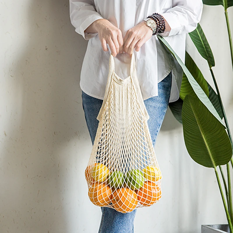 New Mesh String Shopping Bag Fashion Net Bag Reusable Fruit Storage Handbag Totes Women Shopping Mesh Bag Shopper Shoulder Bags