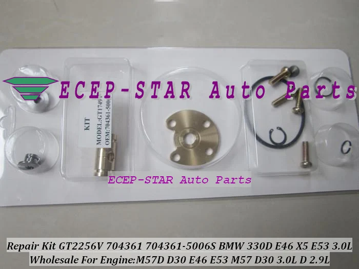 Free ship Turbo Repair Kit rebuild GT2256V 704361 704361-5006S Turbocharger For BMW 330D E46 X5 E53 3.0L M57 D30 M57D 3.0D 2.9L