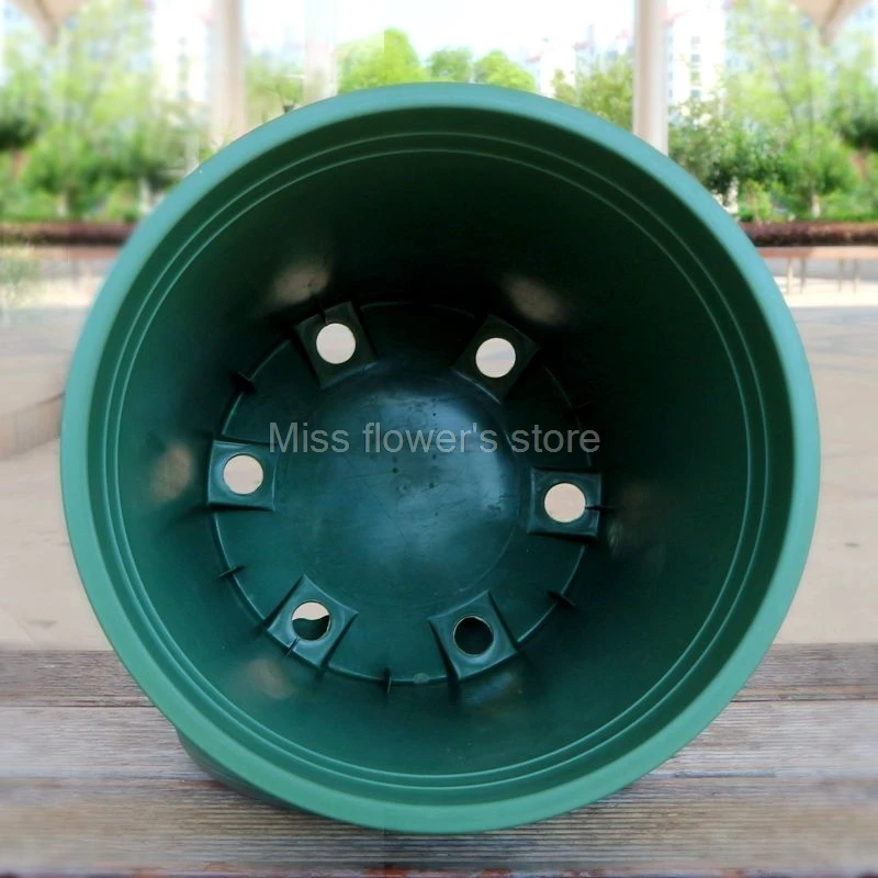 1 Gallon Resin Plastic Flower Pots Round Saucer Container With Tray for Green Flower Plant Vegetable