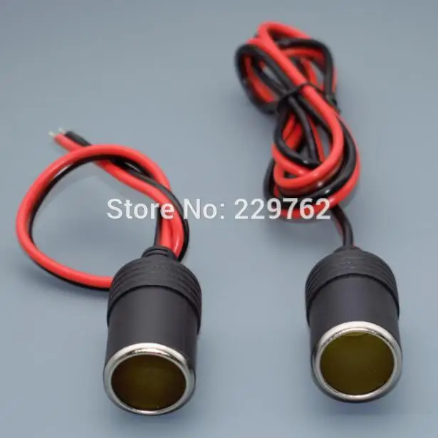 Shhworldsea 12v 24v Car auto Cigarette Lighter Female Socket Plug Connector female socket cable High Quality 1.5mm2 18A 16awg