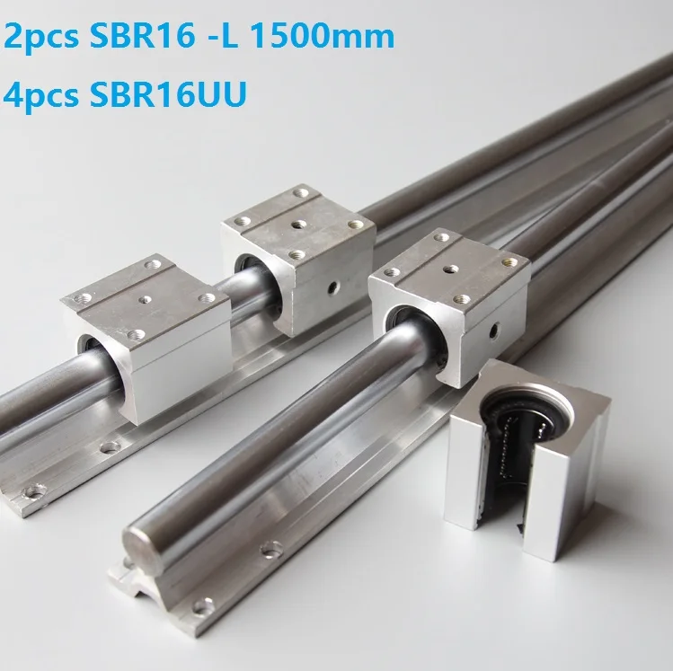 

2pcs SBR16 - L 1500mm linear guide + 4pcs SBR16UU linear blocks beairng CNC router