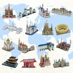 hot selling 3d difficult architecture Jigsaw puzzle model  paper diy learning&educational popular toys for boys & child & adult