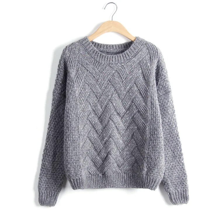 Herbst Winter Gestrickte Pullover Frauen Langarm Oansatz Pullover Lässige Strickwaren Jumper Pull Femme Hohe Qualität