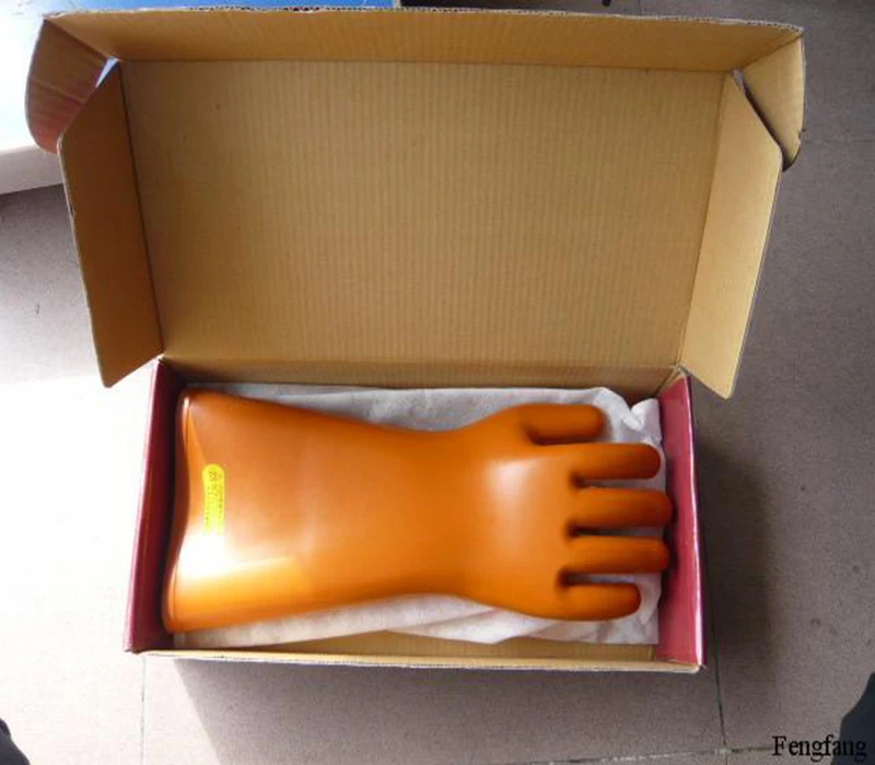 Insulated gloves genuine protection 25KV -20kv power value industrial rubber gloves electric shock resistance insulation  glove